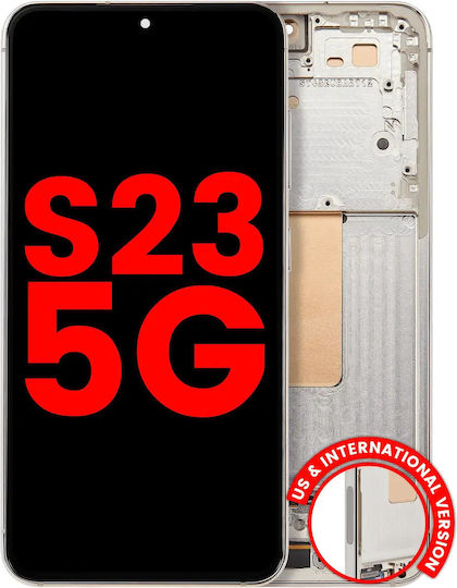 Oled Assembly Frame Samsung Galaxy S23 5g Us & International Aftermarket Plus Cream