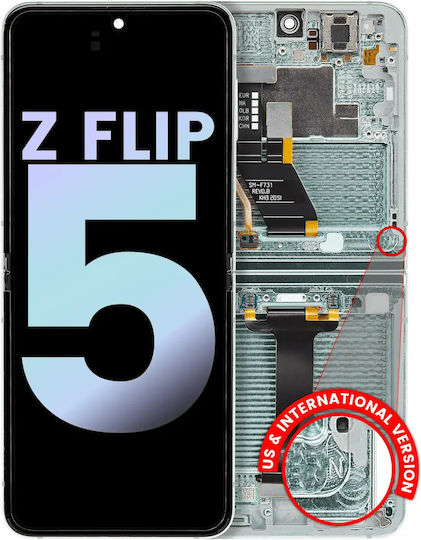 Inner Oled Assembly Frame Samsung Galaxy Z Flip 5 5g Us & International Service Pack Mint