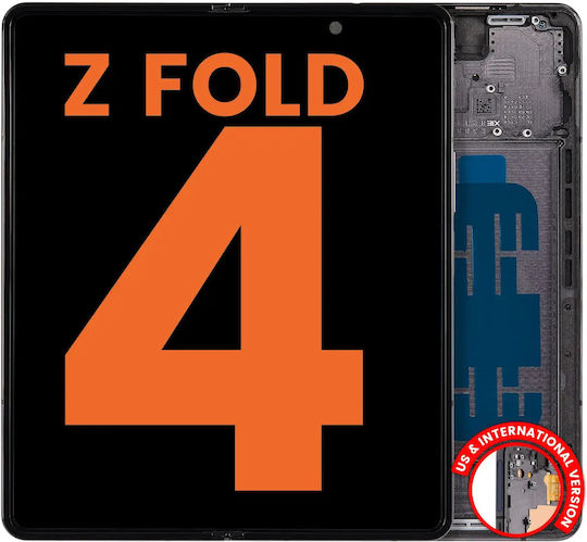 Inner Oled Assembly Frame Samsung Galaxy Z Fold 4 5g Us & International Blemish Grade D Phantom Black