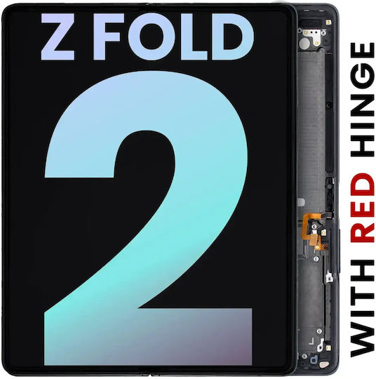 Inner Oled Assembly Frame Samsung Galaxy Z Fold 2 5g Service Pack Us & International Mystic Black Red Hinge