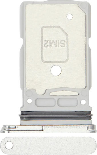 Dual SIM Kartenhalter Samsung Galaxy S25 Ultra Titanium Weiß Silber