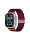 Apple Watch 42 44 45 46 49mm Xdfind Парашутна Каишка Еластичен Нейлон Виненочервен