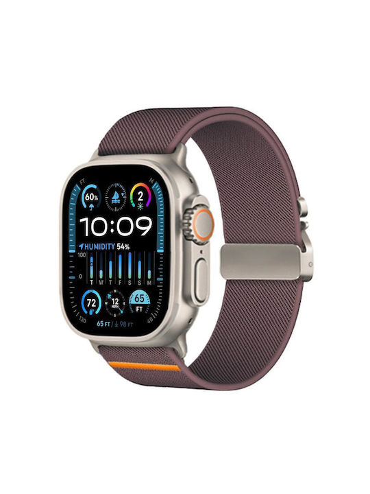 Apple Watch 38 40 41 S10 42mm Xdfind Парашутен Еластичен Найлонов Каишка за Часовник Лилав