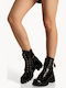 Stiefeletten Damen aus Lackleder Schwarz