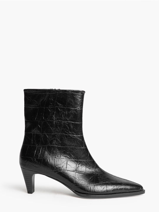 Women's Ankle Boots with Mid Heel Black
