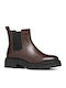 Leder Damen Chelsea-Stiefel Braun