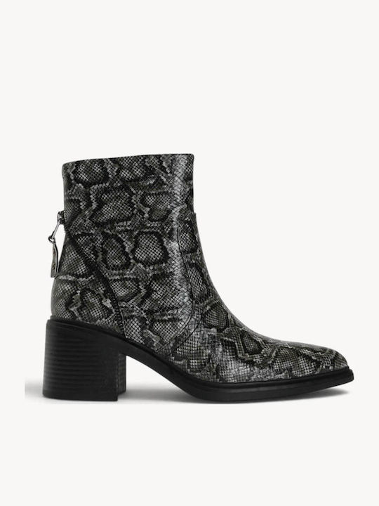 Μαύρα Snake Print Western Μποτάκια Snake Print Υφή