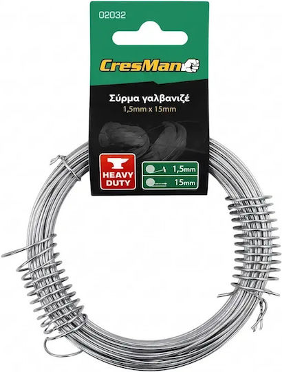 Sârmă De Legat Galvanizată 1.5mm X 15m Cresman 02032