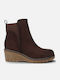Suede Women's Chelsea Ankle Boots Brown