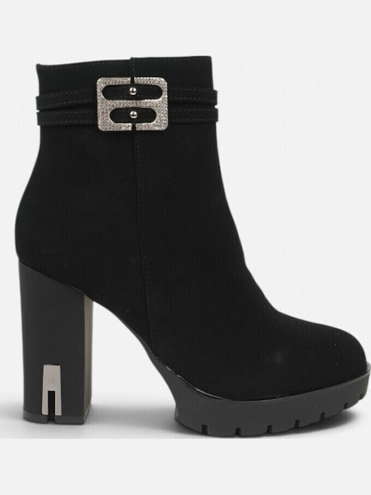 Suede Women's Ankle Boots Black