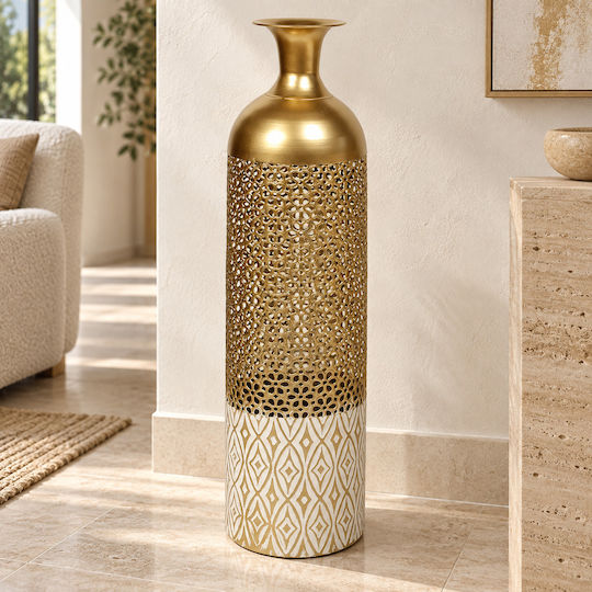 Keskor Decorative Floor Vase Metallic Gold Diameter 19.5xHeight 80cm