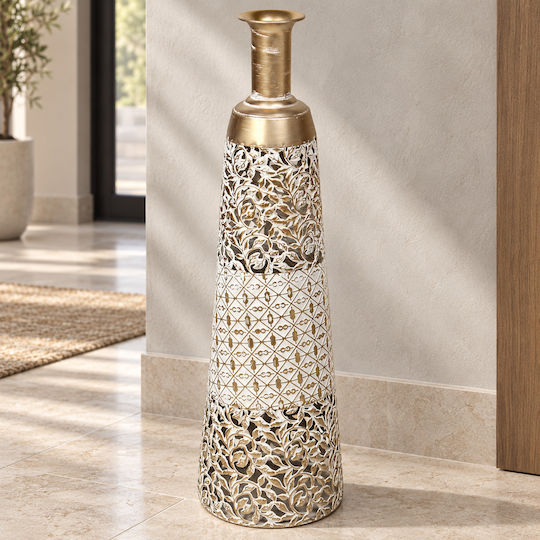 Keskor Decorative Floor Vase Metallic Gold 22x22xH73cm