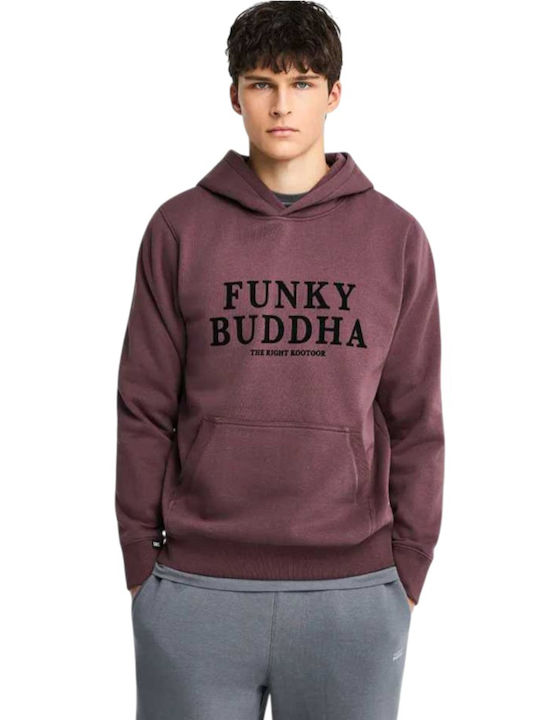 Funky Buddha Hooded Cardigan Shadow Mauve Purple