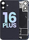Rückglas W Magsafe Magnet Nfc & Taschenlampe Flex iPhone 16 Plus Service Pack Schwarz