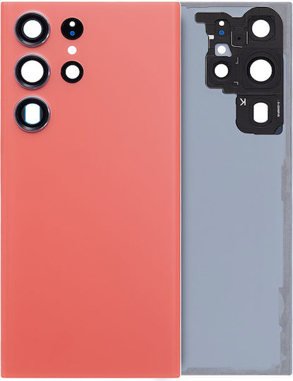 Задно Стъкло Капак Обектив Камера Samsung Galaxy S23 Ultra Сервизен Комплект Червен