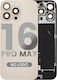 Rückglas W Magsafe Magnet & Nfc & Taschenlampe Flex iPhone 16 Pro Max Kein Logo Aftermarket Wüsten Titanium