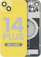 Back Glass W Magsafe Magnet Iphone 14 Plus Aftermarket Yellow No Logo