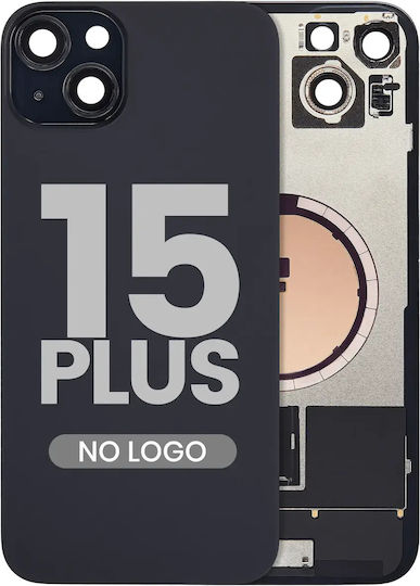 Back Glass W Magsafe Magnet iPhone 15 Plus Kein Logo Aftermarket Schwarz