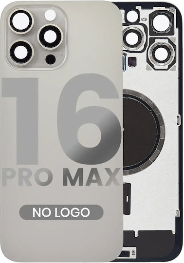 Back Glass W Magsafe Magnet Iphone 16 Pro Max No Logo Aftermarket Natural Titanium