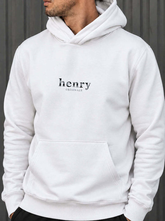Henry Clothing Henry Φούτερ με Κουκούλα Λευκό