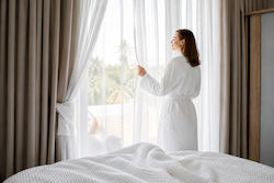 Hotelbademantel Piqué 60% Baumwolle-40% Polyester 280gsm Weiß Vat L-xl