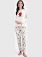 Admas Winter Women's Ecru Pyjama Set