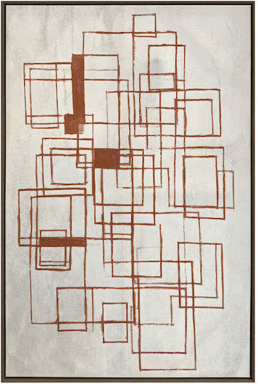 Rota Decorative Framed Painting 80x120x4cm Canvas Grey Oak Wood 1pc