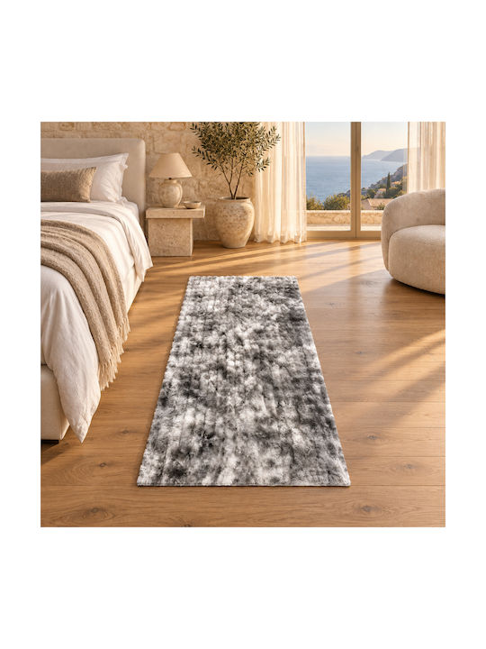 My Home Luxury Non-slip Runner Rug Shaggy Grey ...