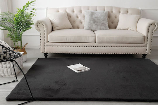 Beauty Home Rabbit Art 9644 Rectangular Rug Black 133x190cm
