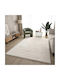 SpitiBazaar Non-Slip Rectangular Furry Ecru Rug 120x180cm