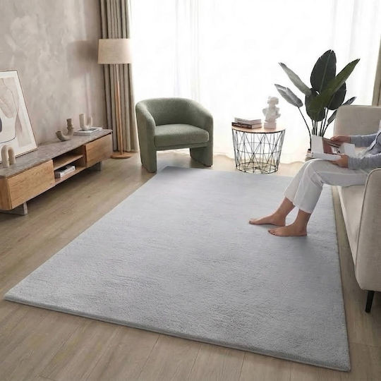 SpitiBazaar Non-Slip Rug Rectangular Furry Light Grey 180x280cm