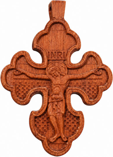 Wooden Orthodox Cross Crucifix 6.7x5cm