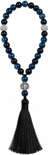 Orthodox Prayer Beads 30 Beads Blue Black Tassel