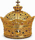 Gold Plated Reliquary Crown Shape Red Stones 13×12 Cm