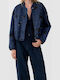 Damen Bomber Jacke Dunkelblau