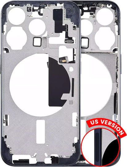 Mid-frame Housing W Small Parts Iphone 15 Pro Us Version Aftermarket Plus Blue Titanium