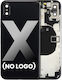 Back Housing Small Components Pre-installed Iphone X No Logo Aftermarket Plus Space Gray