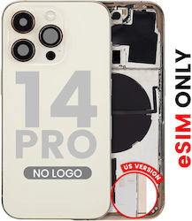 Back Housing W Small Parts Iphone 14 Pro Us Version Aftermarket Plus Gold