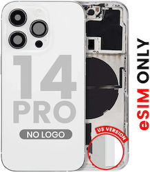 Back Housing W Small Parts Iphone 14 Pro Us Version Aftermarket Plus Silver