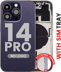 Back Housing W Small Parts Iphone 14 Pro Eu Global Version Aftermarket Plus Deep Purple