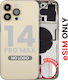 Back Housing W Small Parts Iphone 14 Pro Max Us Version Aftermarket Plus Gold