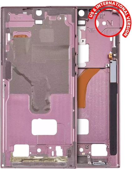 Mittleres Gehäuse Samsung Galaxy S22 Ultra 5G US & Internationale Version Burgunder