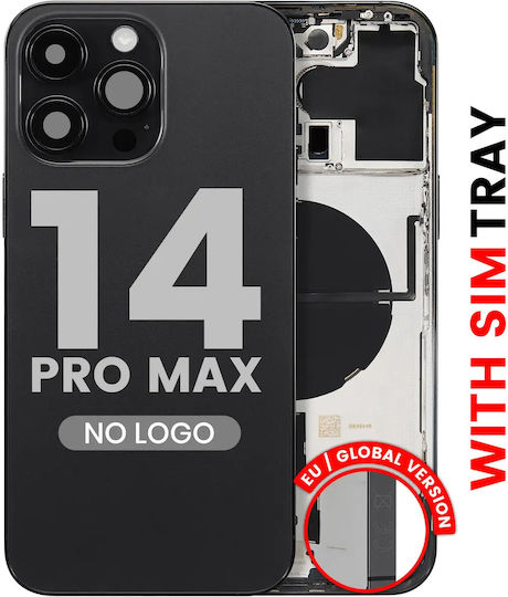 Back Housing W Small Parts Iphone 14 Pro Max Eu Global Version Aftermarket Plus Space Black