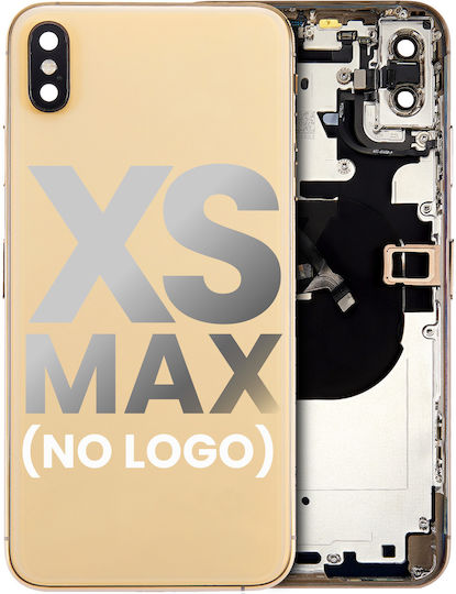 Back Housing Small Components Pre-installed Iphone Xs Max No Logo Aftermarket Plus Gold