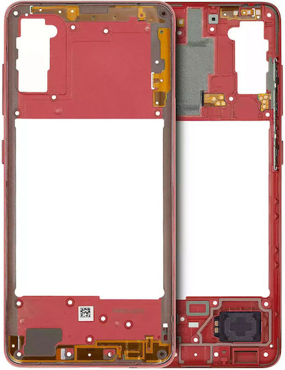 Mid-frame Housing Samsung Galaxy A41 A415 2020 Aftermarket Plus Prism Crush Red