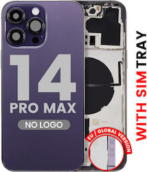 Back Housing W Small Parts Iphone 14 Pro Max Eu Global Version Aftermarket Plus Deep Purple
