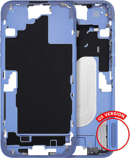 Mid-frame Housing Power Volume Button Iphone 16 Plus Us Version Aftermarket Plus Ultramarine
