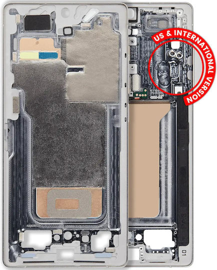 Mid-frame Housing Samsung Galaxy S25 Ultra Us & International Version Titanium White Silver