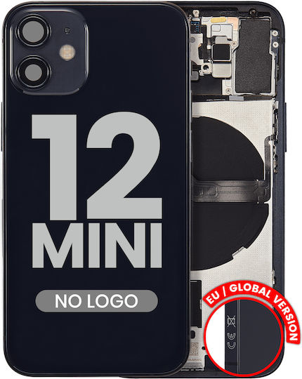 Back Housing W Small Parts Iphone 12 Mini Eu Global Version Aftermarket Plus Black
