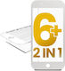 2 In 1 Front Glass + Frame Pre-installed Iphone 6 Plus White 2 Pack